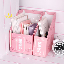 Teenage Hearts Junket Shops Paper Desktop Containing Boxes Bookshelves Office Students Foldable Books Standing Cute Dorm Gods