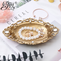 Gold resin jewelry tray jewelry tray ring necklace earrings necklace earrings display storage tray decorative plate props