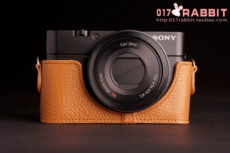 Đài Loan TP da đen thẻ gốc SONY Sony RX100 túi đựng máy ảnh cơ sở RX100 nửa bộ tay cầm bao da - Phụ kiện máy ảnh kỹ thuật số