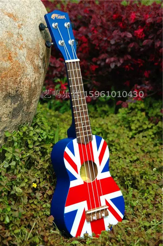 Yiming Nhạc cụ 21 inch Anh cờ xanh uklele ukulele ukulele nhỏ bốn dây đàn guitar - Nhạc cụ phương Tây guitar classic yamaha