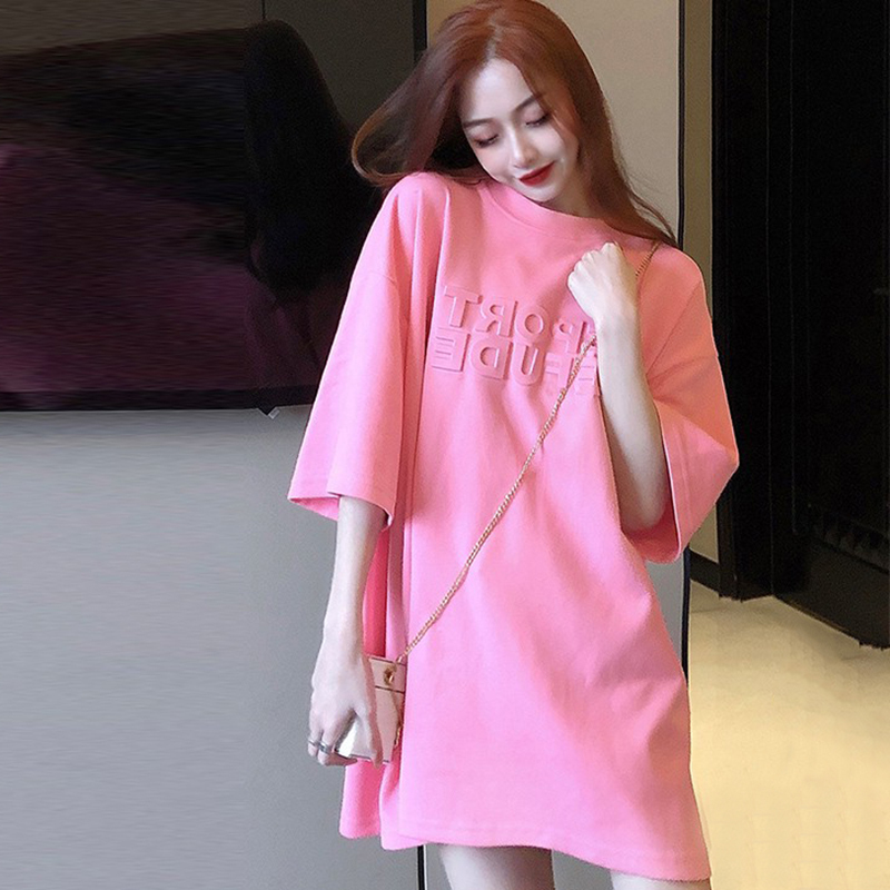 Pure Cotton Short-Sleeve 2026 New Popular Women's T-Shirt, Loose Fit, Summer European Style, Oversized Trendy Brand, Dopamine Outfit for Summer