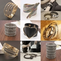 Thời trang phóng đại vòng đeo tay phủ sương nữ rộng châu Âu và Mỹ hipster cá tính retro vòng tay hoang dã bao gồm 疤 vòng tay trang sức nữ vòng băng ngọc thủy tảo neja