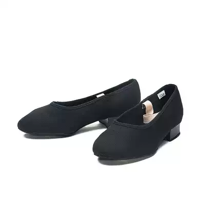 Sansha Sansha folk dance shoes character dance shoes representative shoes Children's Ballet Black cloth low heels check test shoes