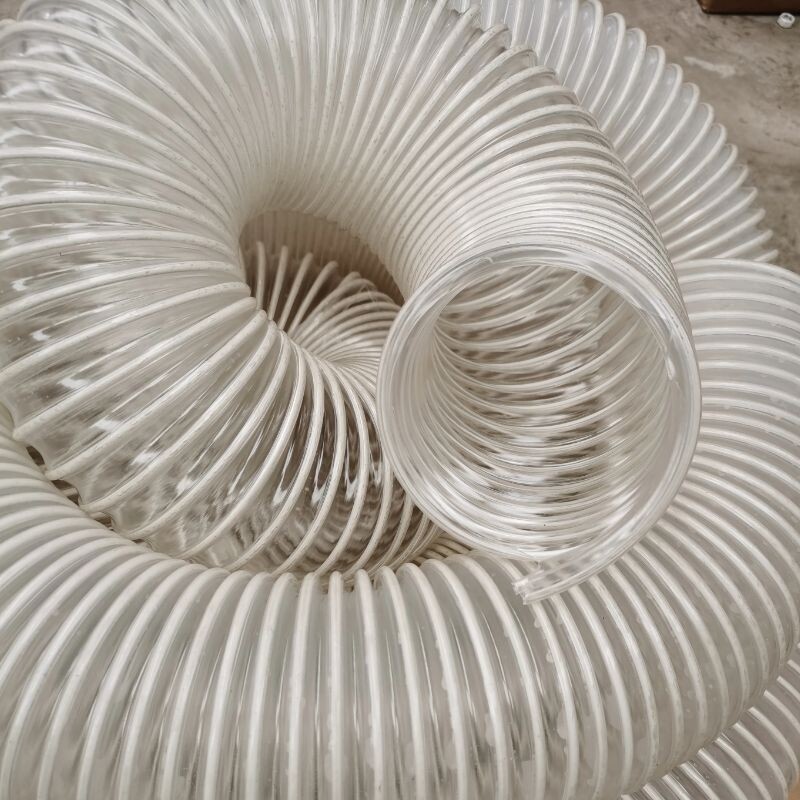 pvc transparent hose ventilation row smoke wood industrial machinery suction dust stains plastic rubber 50MM100MM