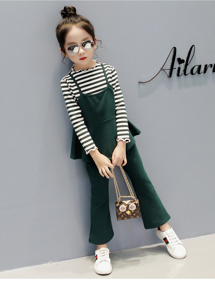 Bộ đồ cho bé gái mùa thu 2018 mới Quần áo trẻ em Hàn Quốc trong bầu không khí trong bộ đồ hai mảnh mùa xuân và mùa thu cho bé trai áo quần trẻ em