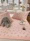Girl's Pink Leopard Print Polyethylene Ice Bean Mat Three-Piece Set, Summer Cooling Ice Silk Mat, Machine Washable Air-Conditioned Soft Mat