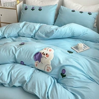 Fine Rabbit-Slue [100%цельная хлопковая вода для мытья хлопковая изящная вышивка технологии