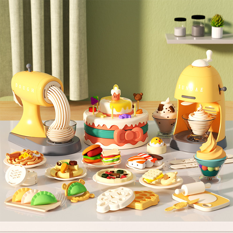 Пластилиновая машина для приготовления лапши, игрушечный набор цветной глины, нетоксичная детская пищевая глина для мальчиков и девочек, глиняные инструменты ручной работы