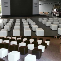 Small Stool Sofa Square Bench Solid Wood Round Stool Black & White Color Event Car Exhibition Stool single wedding exhibition Quad leather stool