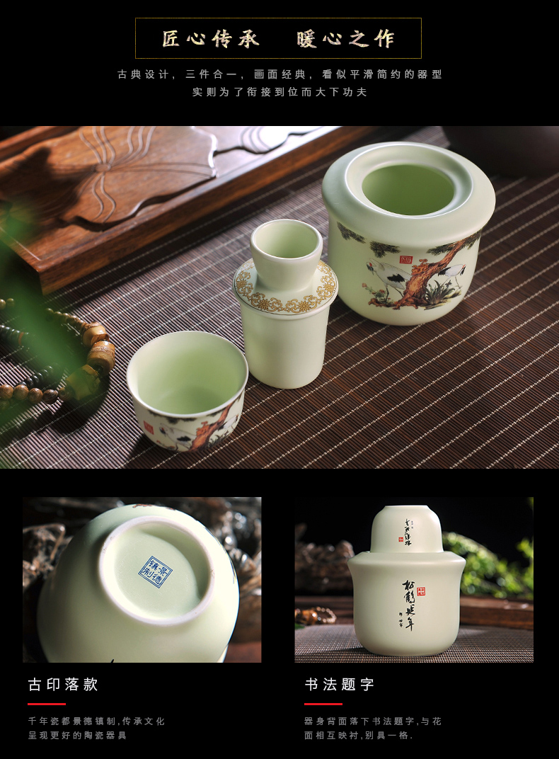 Jingdezhen gốm ấm rượu nồi bộ rượu vang thiết lập rượu vang nóng ấm rượu nồi hộ gia đình vì lợi ích rượu vang vàng rượu vang trắng kính nửa một catty