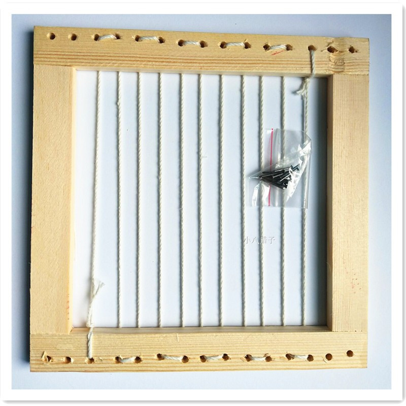 Sáng tạo DIY thước gỗ hộp mẫu giáo thủ công dụng cụ len dệt khung lưới sơn dây vải giá - Kính mắt kính gucci