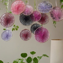 Factory national style ring flower creative embroidery stretch kindergarten environmental creation shop window wedding background wall hanging decoration set