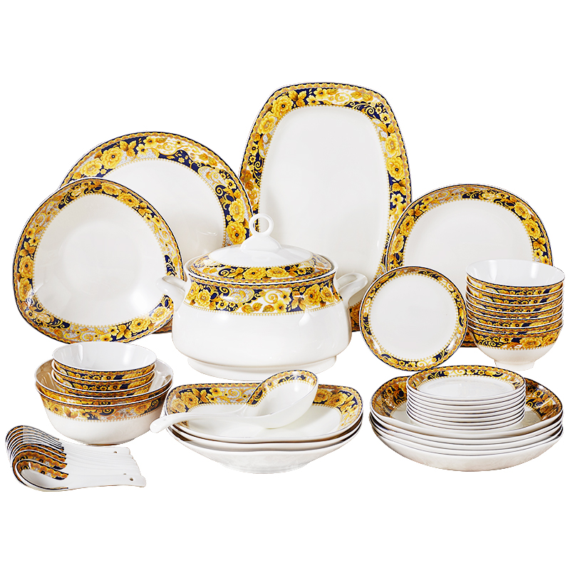 Glair 56 Chinese tableware bowls of ipads disc sets of household head dish bowl chopsticks box wedding gifts