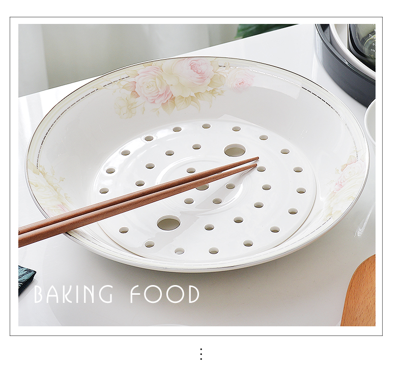 Ceramic double plate of dumplings dumplings plate ipads porcelain tableware circular creative drop up phnom penh household European - style soup plate plate