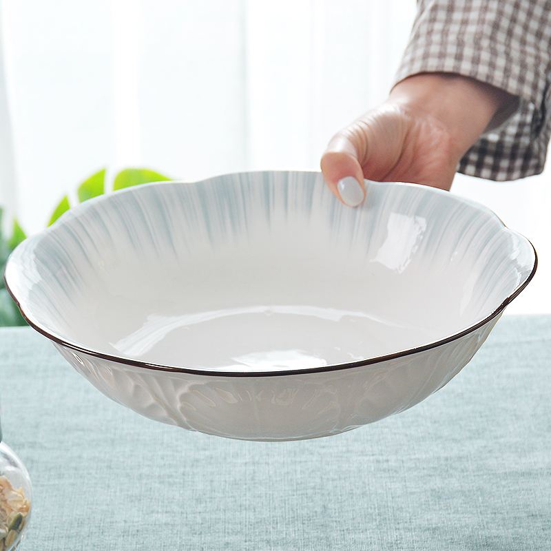 Red peony glair dishes suit household combination of boreal Europe style for ceramic bowl creative plate