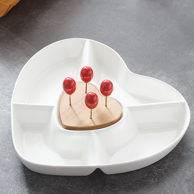Nordic ceramic creative dry fruit tray household candy dish fruit platter points to receive a disc box snack plate sitting room