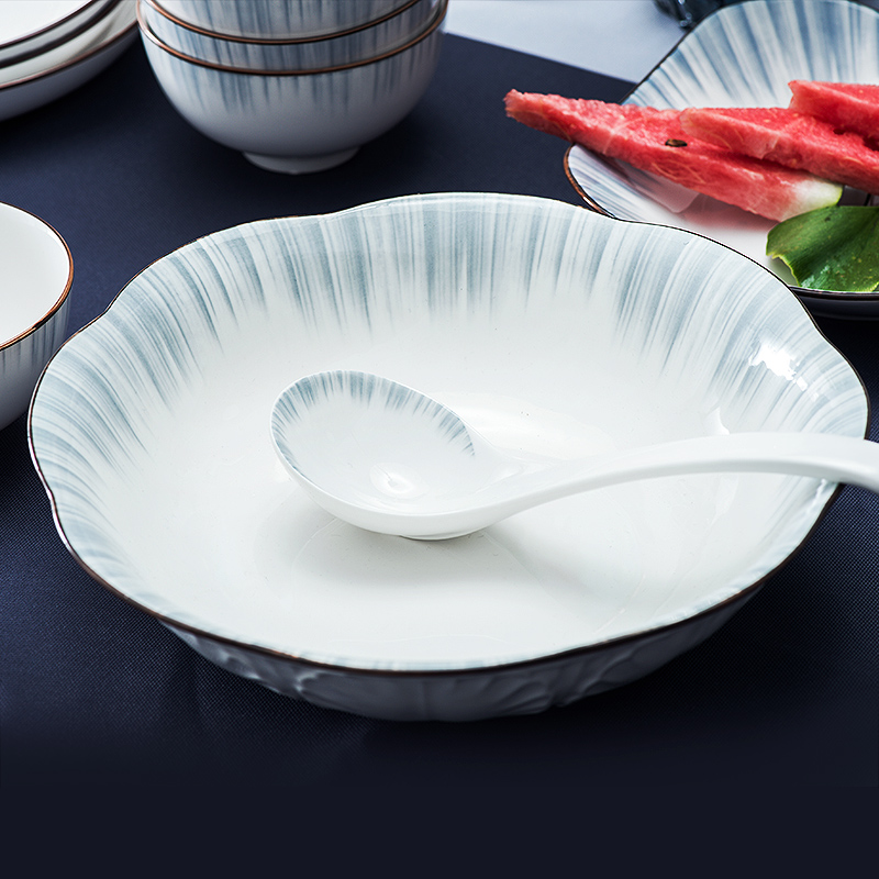 Red peony single ipads porcelain tableware large soup bowl household ceramics Macao 8 inches rainbow such as bowl bowl of salad bowl large bowl