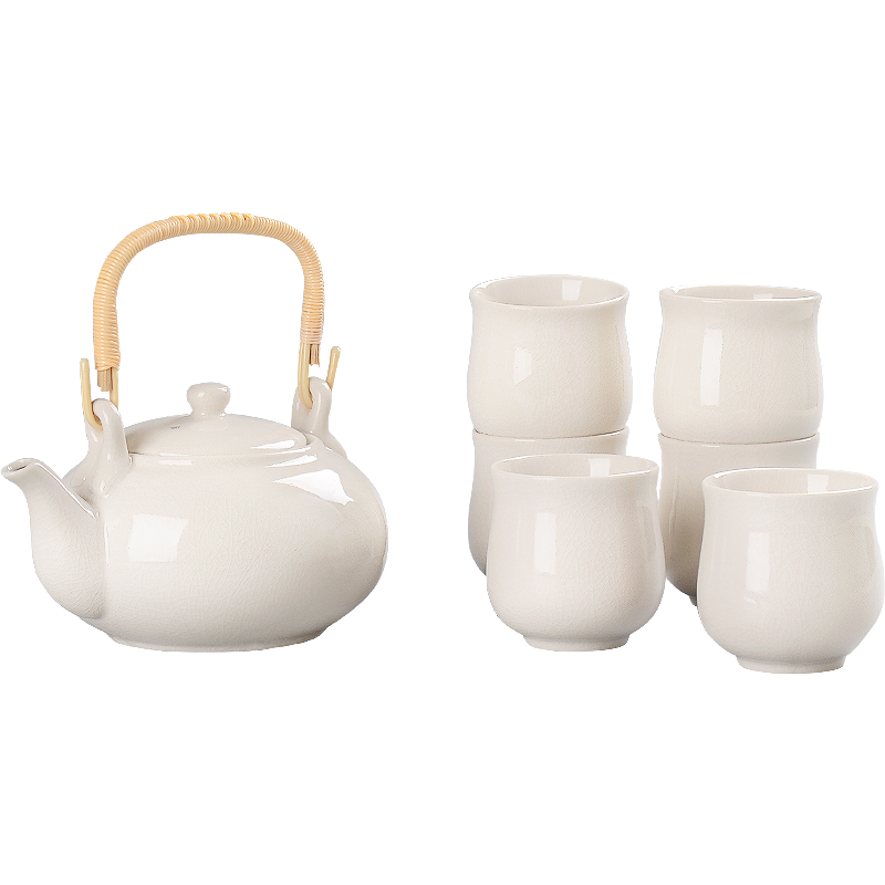 A pot of tea pot of six cups of girder are suit household cup kung fu tea kettle gift boxes gifts ceramic cup