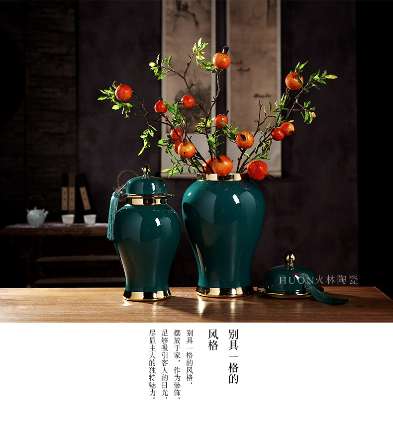 General furnishing articles of jingdezhen ceramic vase large jar of modern Chinese style living room home decoration handicraft template