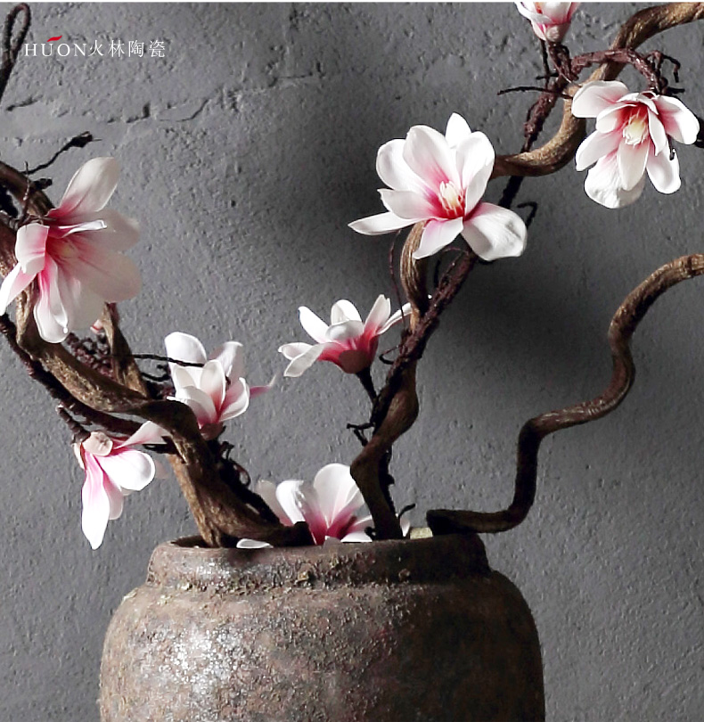 New Chinese style restoring ancient ways of jingdezhen ceramic POTS do old ceramic flower implement sitting room put dried flowers of large vases, coarse pottery furnishing articles