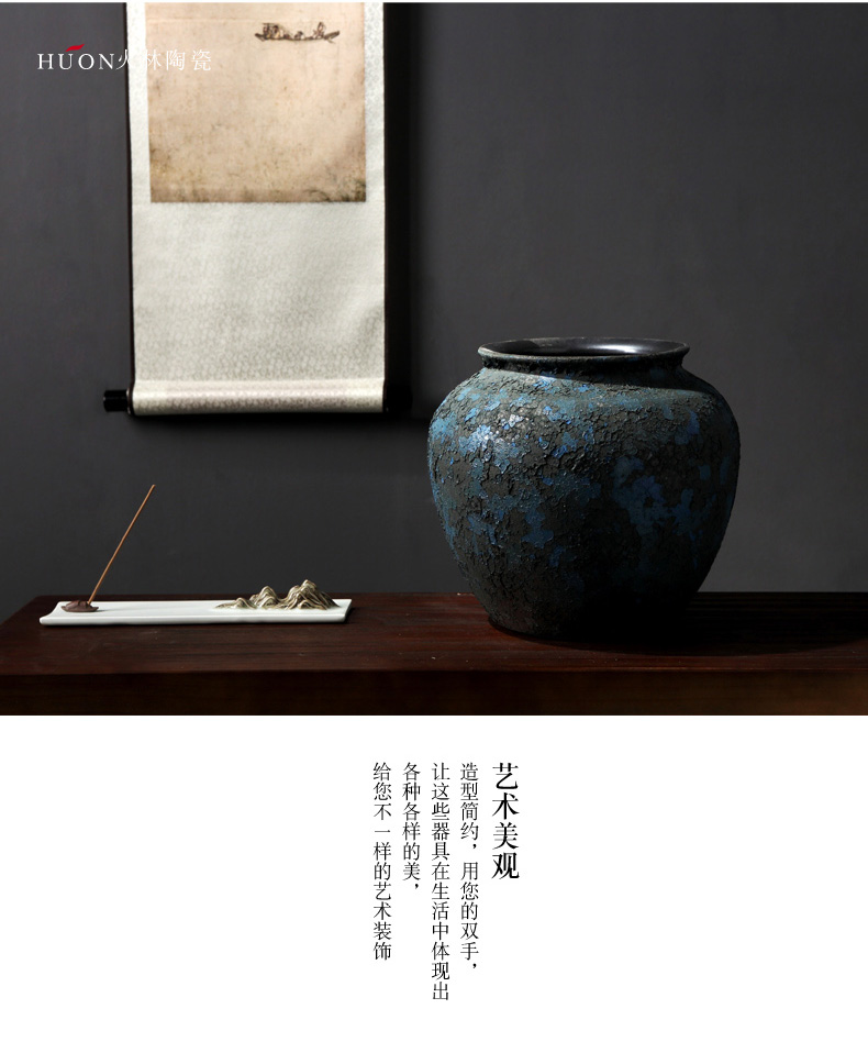 Ceramic vase restoring ancient ways furnishing articles furnishing articles Chinese flower arranging living room decoration to the hotel lobby home desktop checking pottery