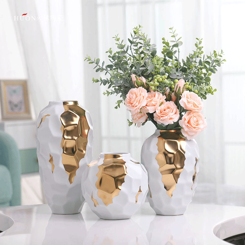 Dried flower vase Nordic light ceramic creative key-2 luxury white contracted sitting room of all over the sky star TV ark, decoration flower arranging furnishing articles