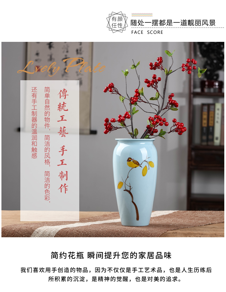 I and contracted new Chinese creative ceramic vases, flower arranging flowers decorate the sitting room porch of TV ark, wine furnishing articles