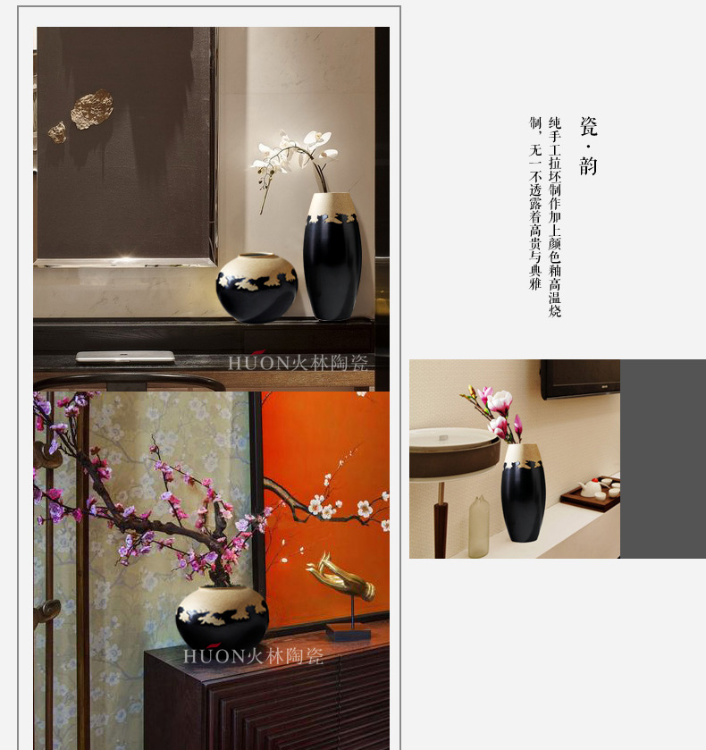 Jingdezhen ceramic POTS coarse pottery retro new classic dry flower vases, furnishing articles sitting room flower arranging creative household act the role ofing is tasted