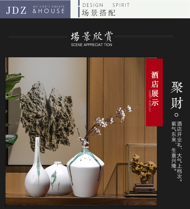 The New Chinese jingdezhen ceramic vase furnishing articles sitting room flower arranging zen dried flowers home porch TV ark, adornment