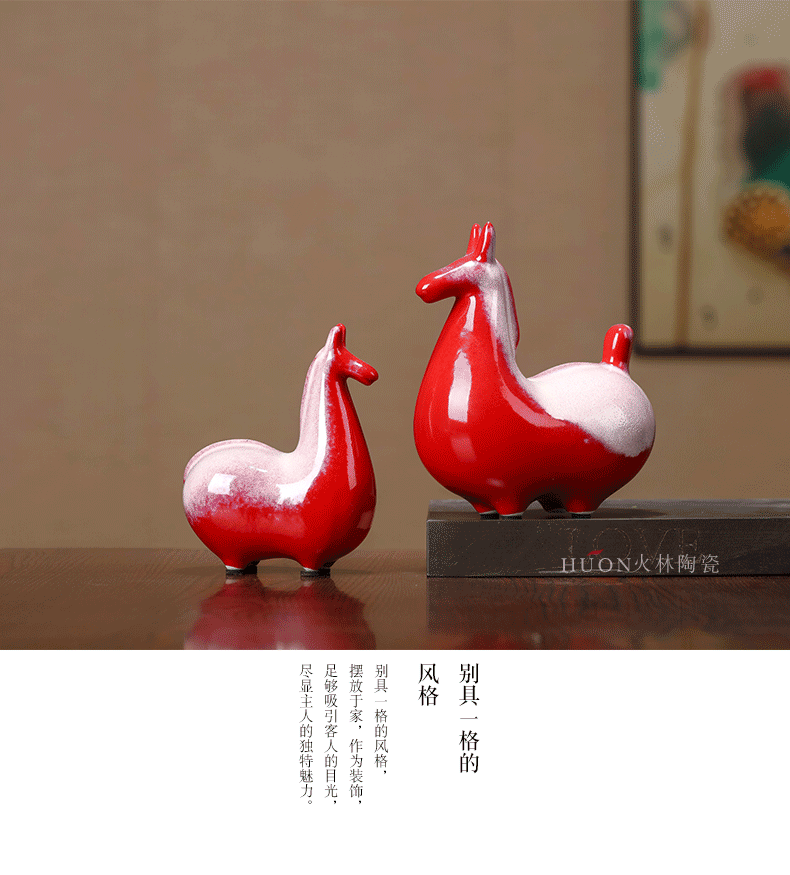 New Chinese style ceramic pony furnishing articles creative lucky don horse ancient frame and study the sitting room porch decoration