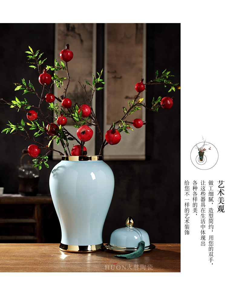 The New Chinese jingdezhen blue tank general furnishing articles sitting room porch mesa table flower between example club floral outraged