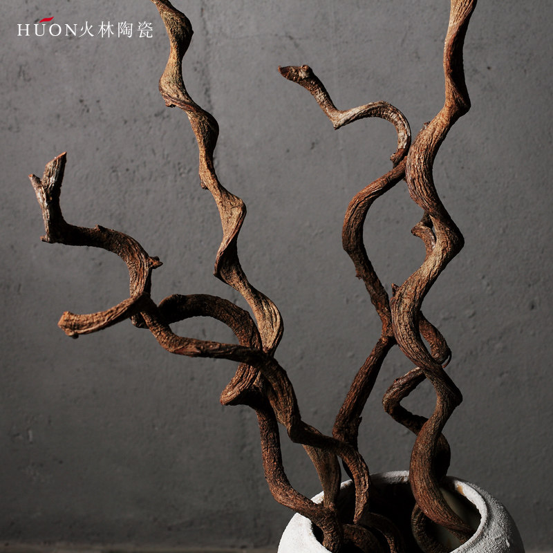Over Jiang Dragon Cane dry branches Living room Zen Serie dry flower arrangement bending dry branches to decorate natural solid wood drying flowers withered branches