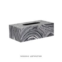 New European high-end hotel model room Living room coffee table Tissue box Rectangular black and white abstract stripe paper box