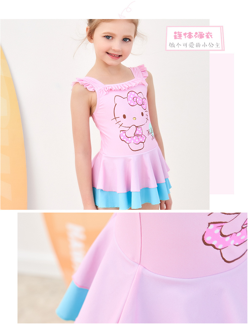 Đồ bơi cho bé gái HelloKitty Đồ bơi cho trẻ em Đồ bơi trẻ em dễ thương Công chúa Váy một mảnh - Đồ bơi trẻ em shop quần áo trẻ em