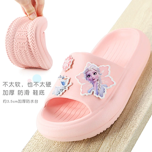 Дисней, детские летние комнатные нескользящие женские тапочки для ванной комнаты, стиль «принцесса»