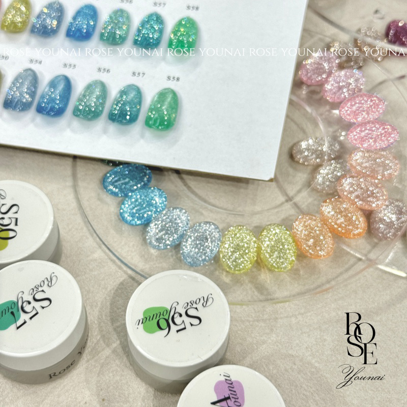 Roseyounai Clear 30-Color Glitter Diamond Japanese-Style Jar Glitter Glue