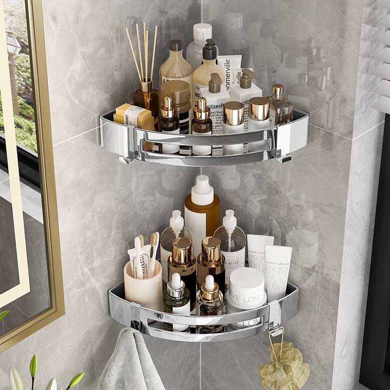 Perforated Dressing Room Wall-mounted 304 Stainless Steel Bathroom Shelve Toilet Bathroom shower room Triangle containing