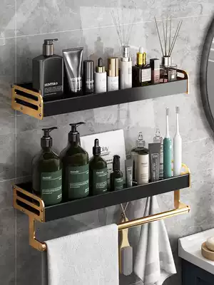Light luxury dressing room rack bathroom non-perforated wall-mounted toilet toilet wash table towel storage wall