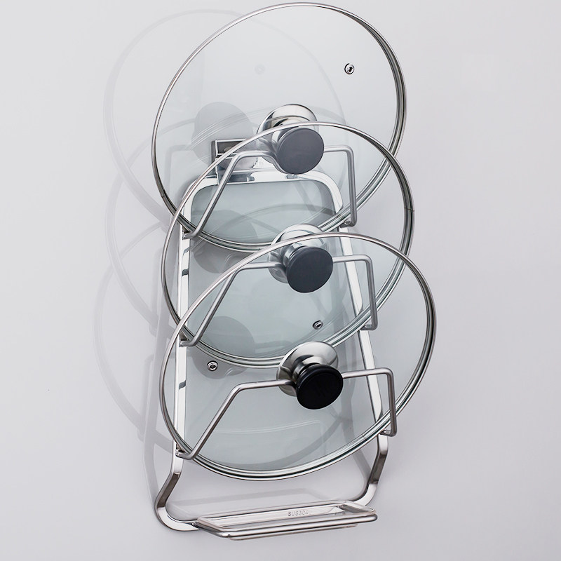 No punching stainless steel pot lid rack wall hanging type with water connection plate Kitchen dish storage rack board cutting board shelf hanging rack