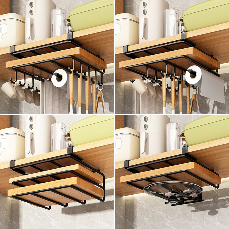 Youqin まな板ラック キャビネット下 鍋カバーラック 壁掛けキャビネット まな板 吊り下げまな板ラック パンチフリー キッチン収納ラック
