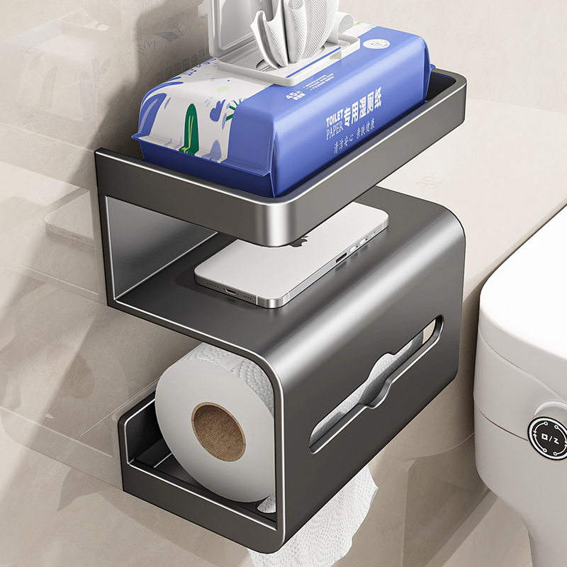 Youqin トイレ トイレットペーパーボックス 壁掛け ロールペーパーハンガー トイレットペーパーボックス トイレ パンチフリー ペーパータオルホルダー