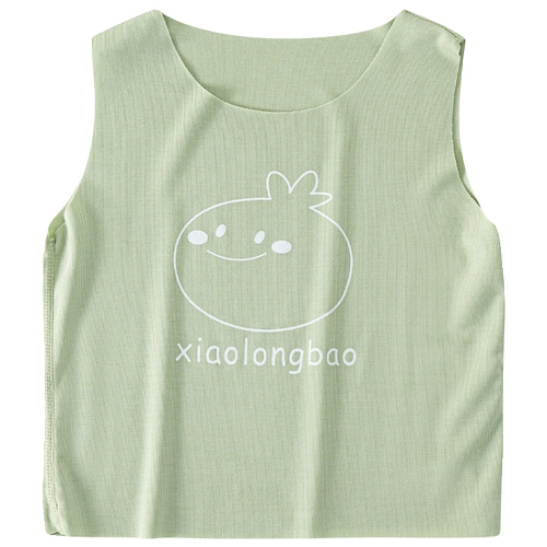 Летний жилет без рукавов подходит для мужчин и женщин для девочек, тонкая мультяшная футболка для раннего возраста, сшит из модала, короткий рукав