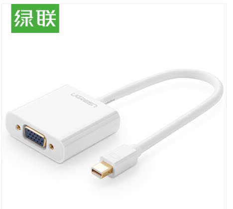 UGREEN Mini DP to VGA Converter Thunderbolt Interface Projector Adapter White