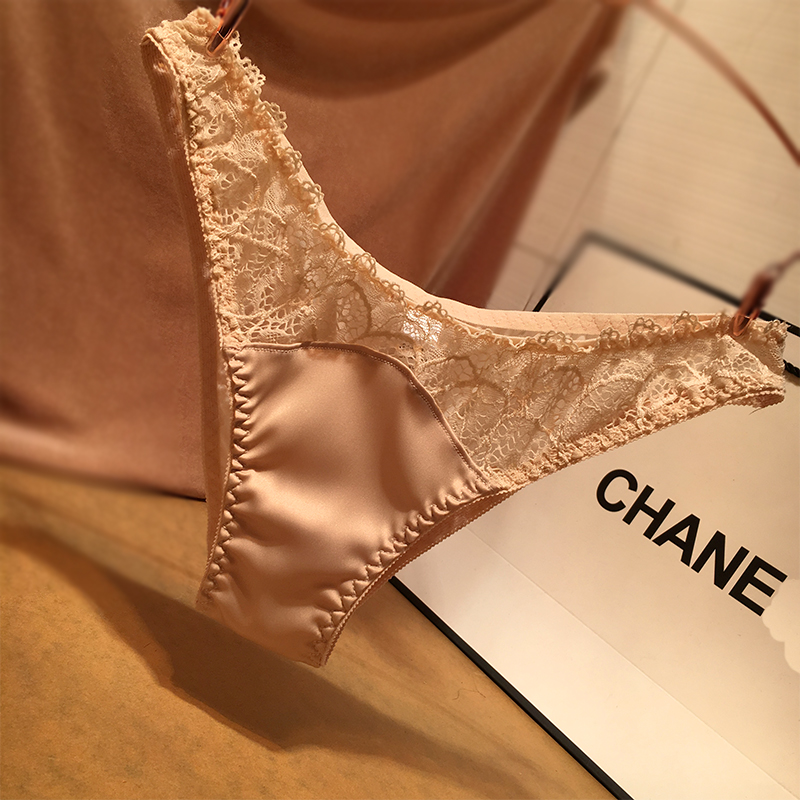 Châu âu và Hoa Kỳ mờ cám dỗ sexy thong T quần sexy ren ladies đồ lót thoải mái lụa mượt satin đồ lót phụ nữ