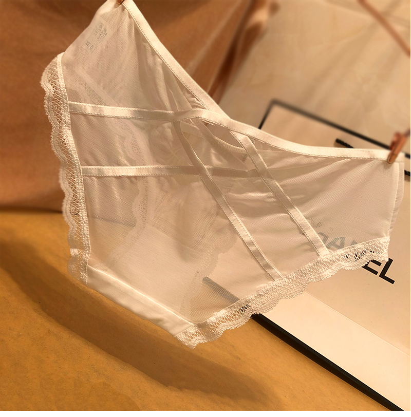 Châu Âu và Hoa Kỳ phối cảnh trong suốt siêu gợi cảm sợi lưới đồ lót của phụ nữ thoải mái liền mạch eo thấp của phụ nữ đồ lót ren cotton quan sip nu