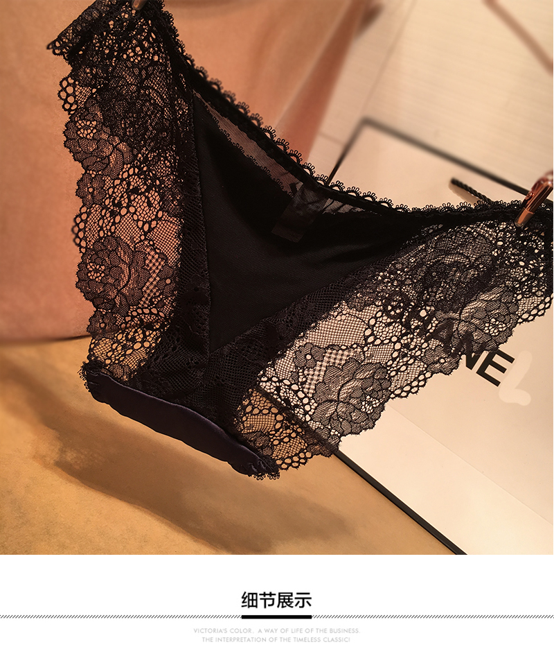 Châu Âu và Hoa Kỳ phối cảnh gợi cảm đồ lót ren nữ lụa satin cám dỗ lưới quần short eo thấp cotton nữ đồ lot