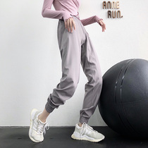 Sports pants womens loose high waist abdomen quick-dry running fitness pants high waist yoga trousers toe casual Haren pants