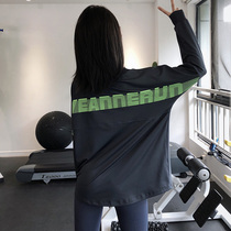 annerun fitness suit woman loose running hood cardigan speed jersey fitness room sports T-shirt mesh red long sleeve yoga gown