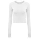 Спортивная сексуальная быстросохнущая одежда для йоги, футболка, дышащий лонгслив для спортзала, в обтяжку, по фигуре, популярно в интернете, для бега