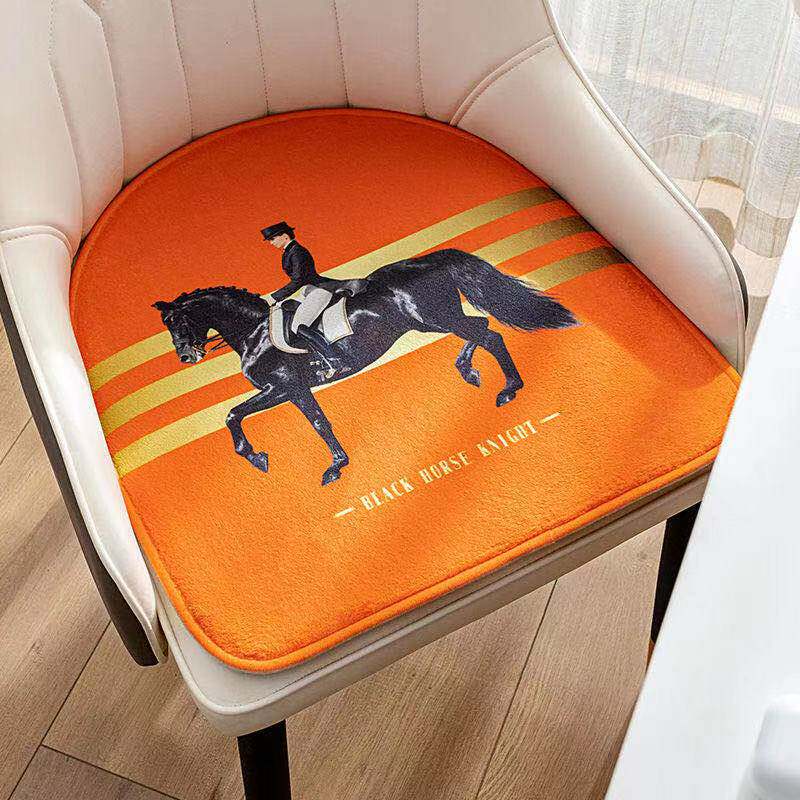 Modern Kilobird Lattice Horseshoe Shaped Leather Chair Dining Chair Cushion American Light Lavish Orange Sofa Pinewood Chair Cushion With Radians-Taobao